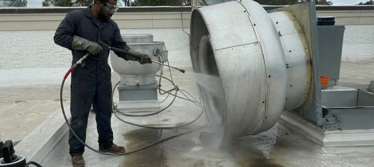 Las Vegas Hood Cleaning technician at work